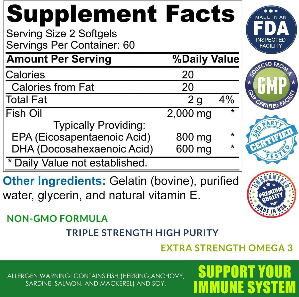 upport Brain, Heart & Skin with Fish Oil + E
